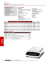 Thumbnail of document Data Sheet - Entris II Series Basic Essential, Sartorius Prec. Balance
